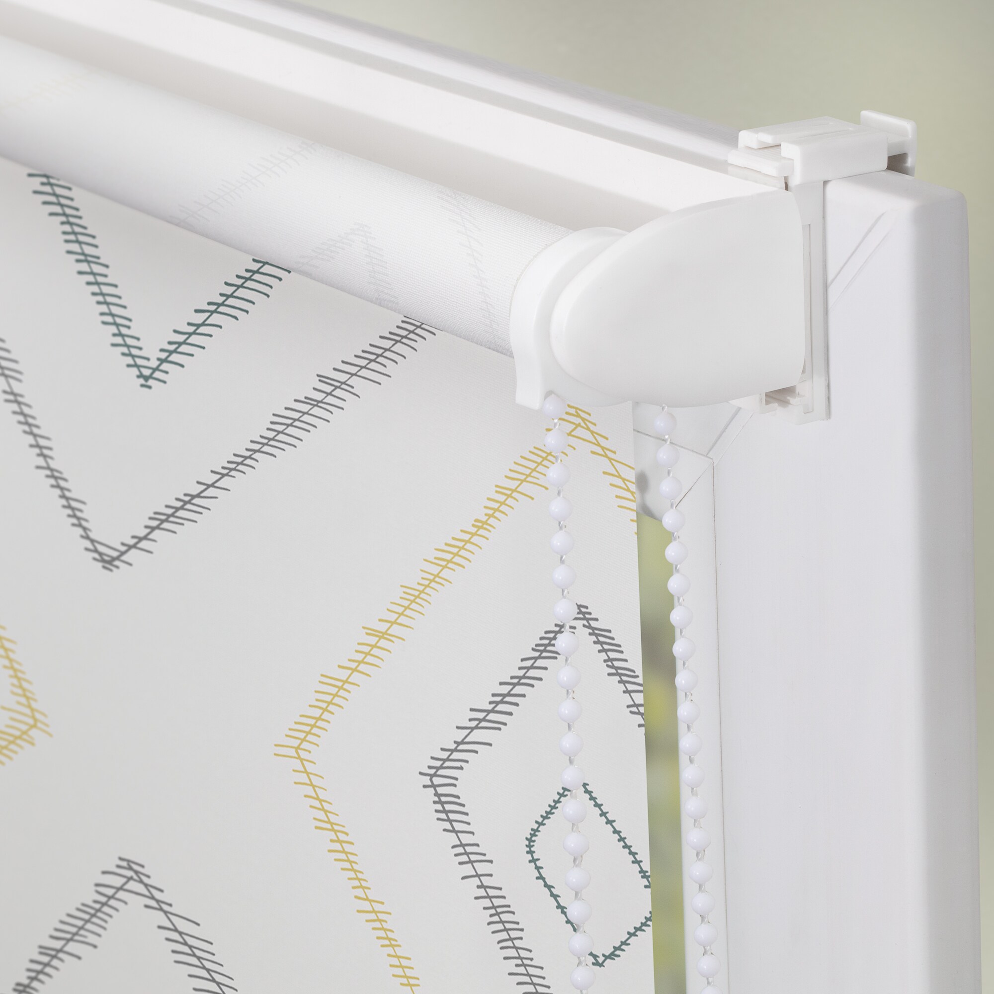 Lichtblick Rollo Klemmfix, ohne Bohren, blickdicht, Stripy Boho Rectangle- Beige