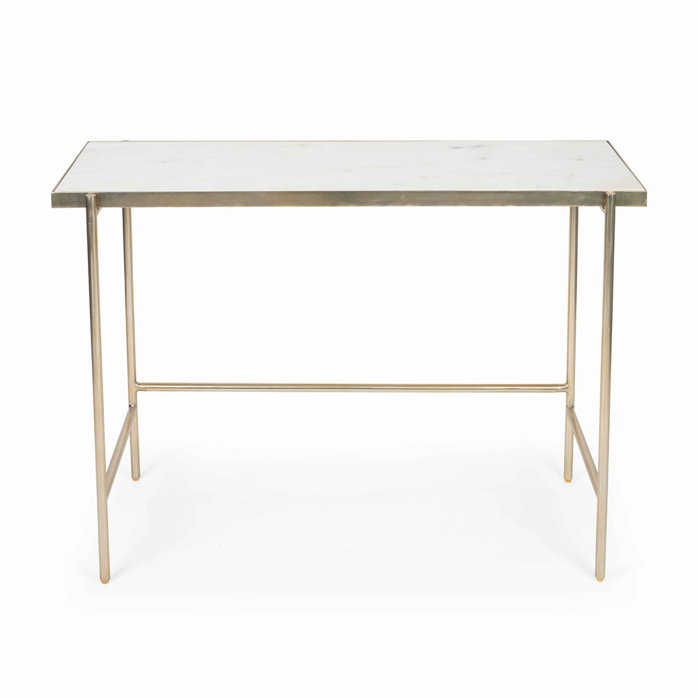 Console en marbre et métal 105 cm blanc