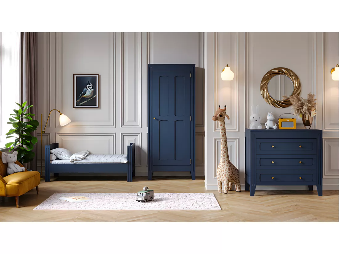 Commode 3 tiroirs Milenne Bleu
