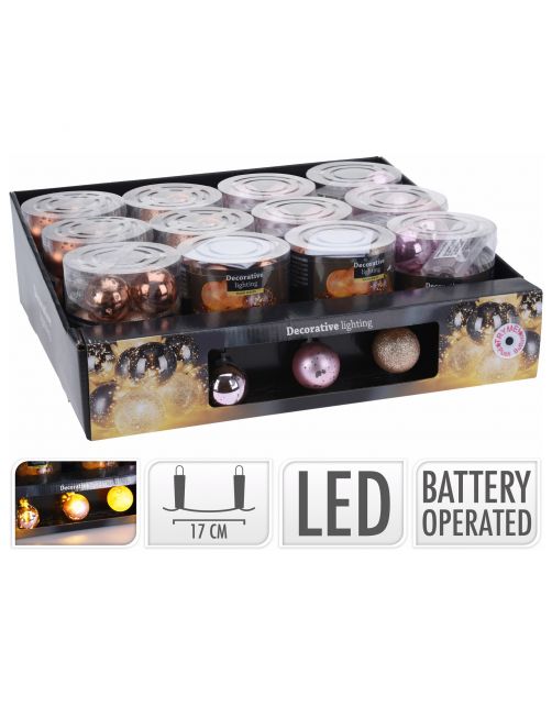 Homestyle Kerstballen Led 2ass - Kerstversiering - 10x40 mm