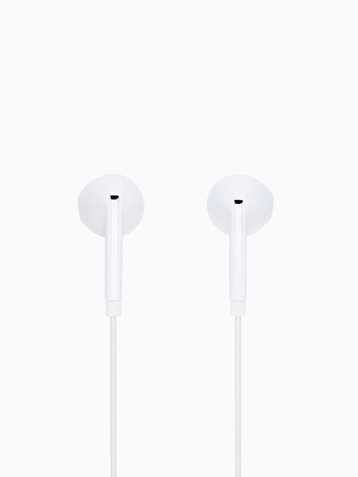 Fones de ouvido com microfone e controle de reprodução - Branco
