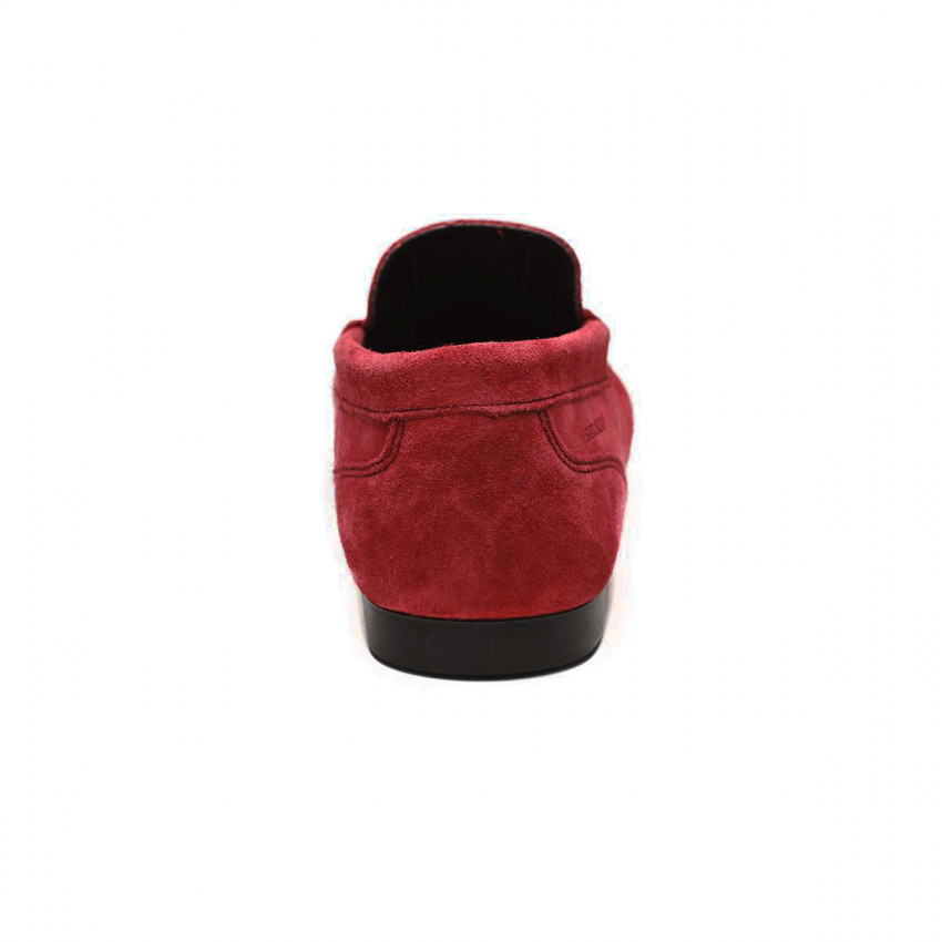 BYRON SUEDE Red MOCASSIN-Mocassin pour homme en cuir suede