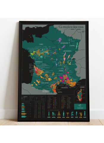 Carte des vins de France à gratter  (cartes des régions sur demande)