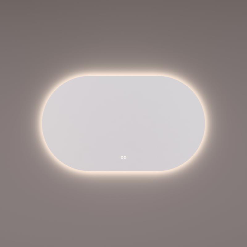 Hipp Design 14700 ovaal rechte spiegel 160x70cm met LED en spiegelverwarming