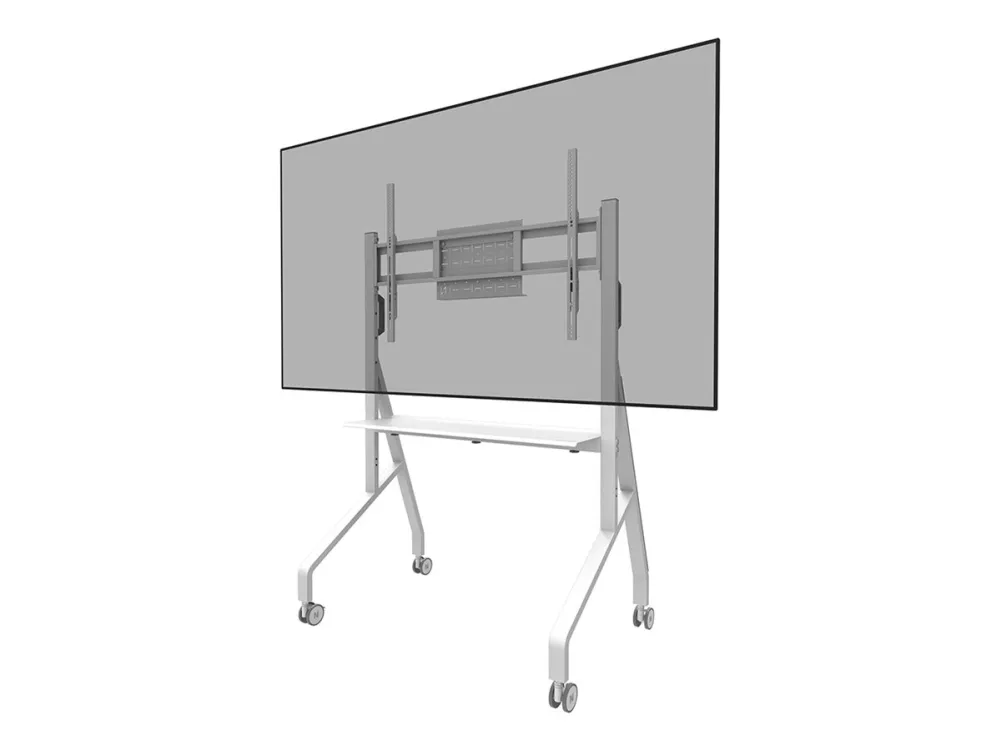 Neomounts Move Go FL50-525WH1 - Vogn med hjul - for fladt panel - låsbar - stål - hvid - skærmstørrelse: 55