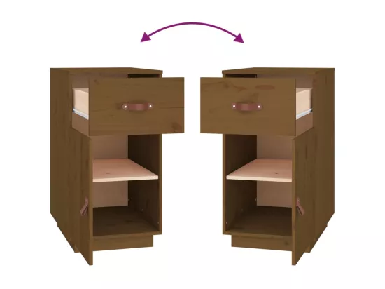 Armoire de bureau Marron miel 40x50x75 cm Bois massif de pin