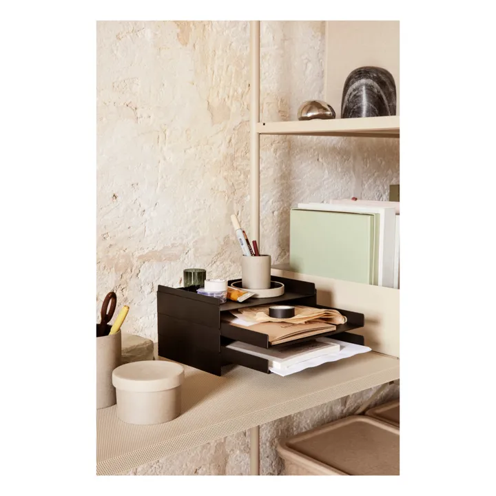 Ferm Living Organiseur de bureau en métal  | Noir