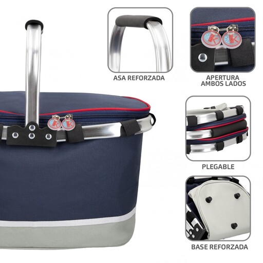 Cesta térmica dobrável para piquenique, 30 litros, Aktive Cooler