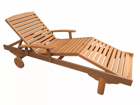 Bain de soleil pliant en bois exotique 