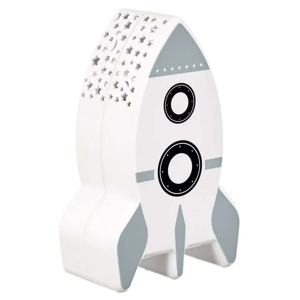 Home Deco Kids Nachtlampje - Raket met muurprojectie - 15 cm