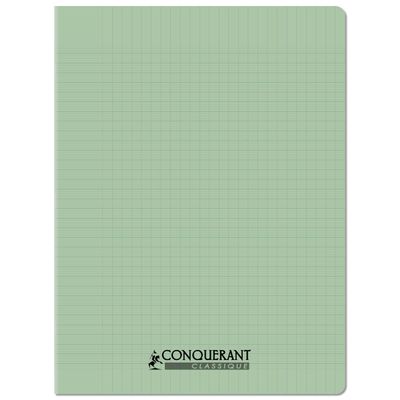 Conquérant Classique - Cahier polypro - 24 x 32 cm - 48 pages - grands carreaux (Seyes) - vert pastel