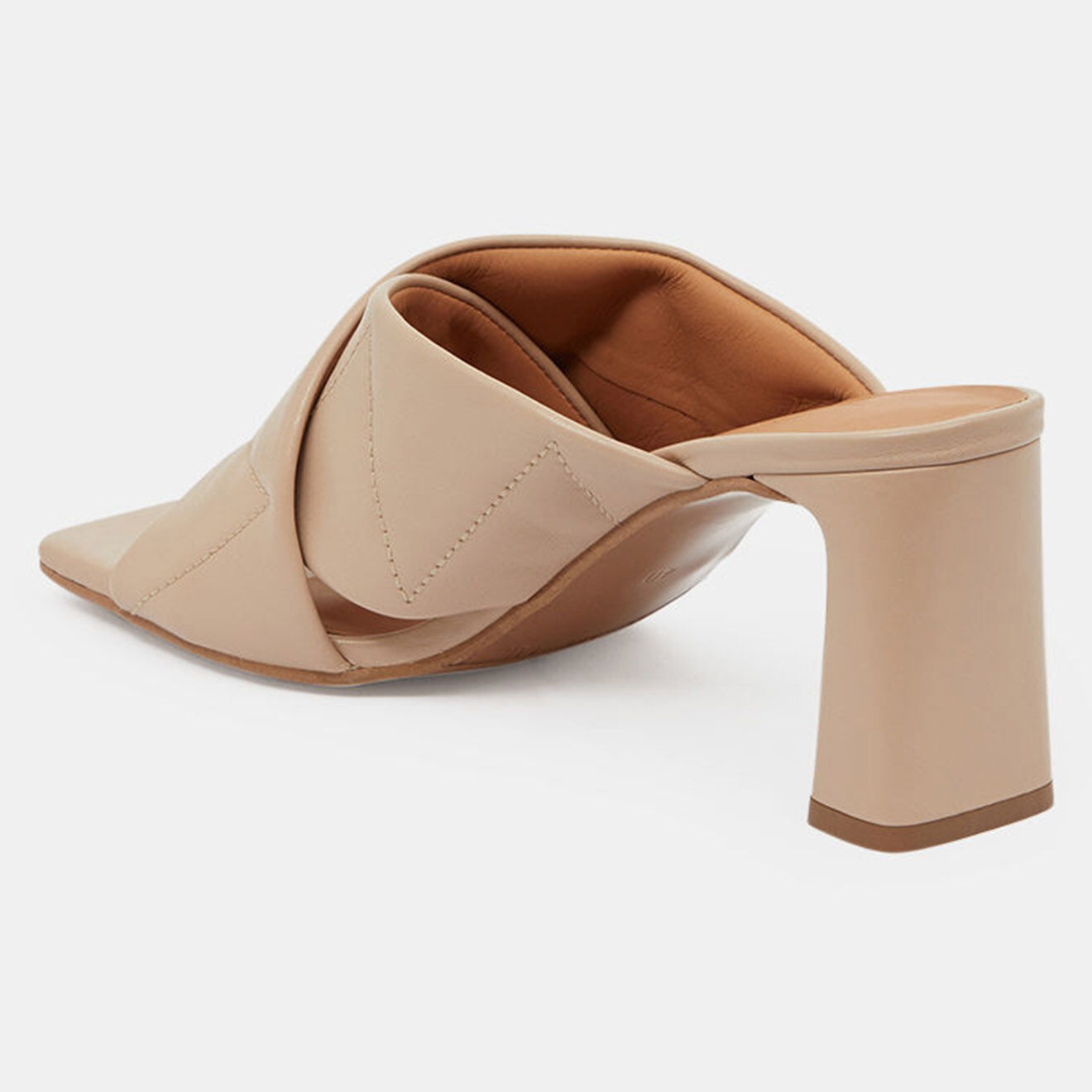 Billi Bi Mules en Cuir Matelassées beiges - Talon 7.5 cm