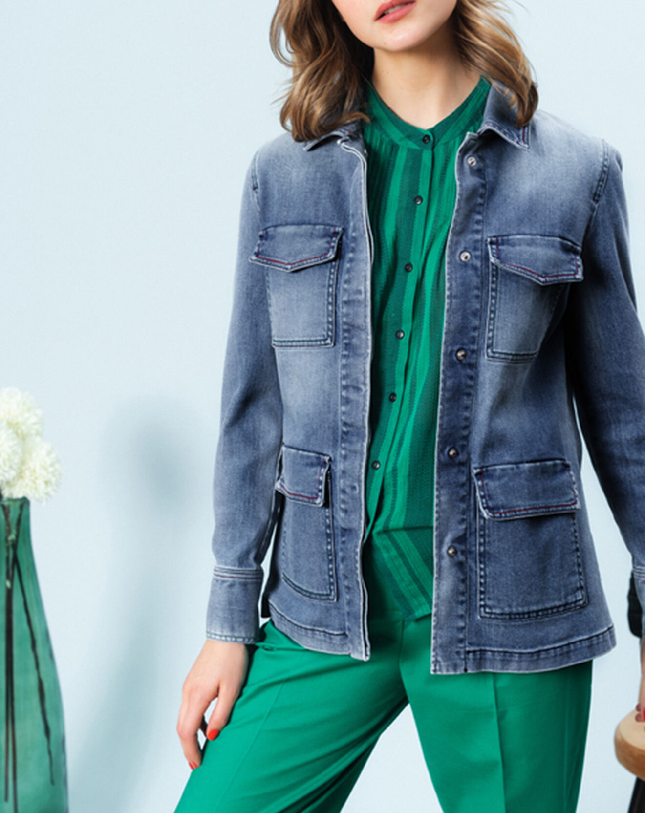 Caroll Veste Saharienne en jean Dorayaki denim