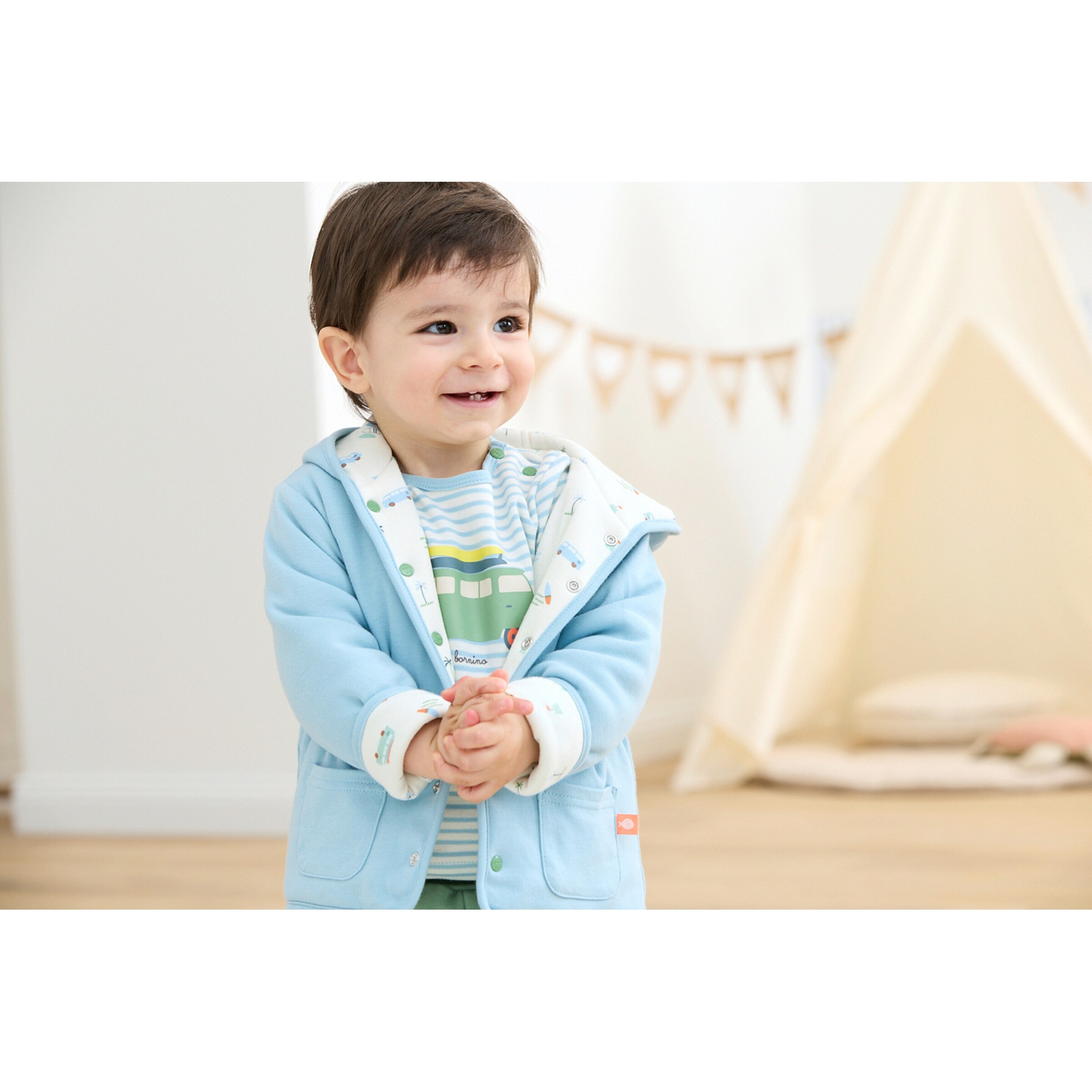 Bornino - Summer Beach Wendejacke Pelikan Strand hellblau/natur