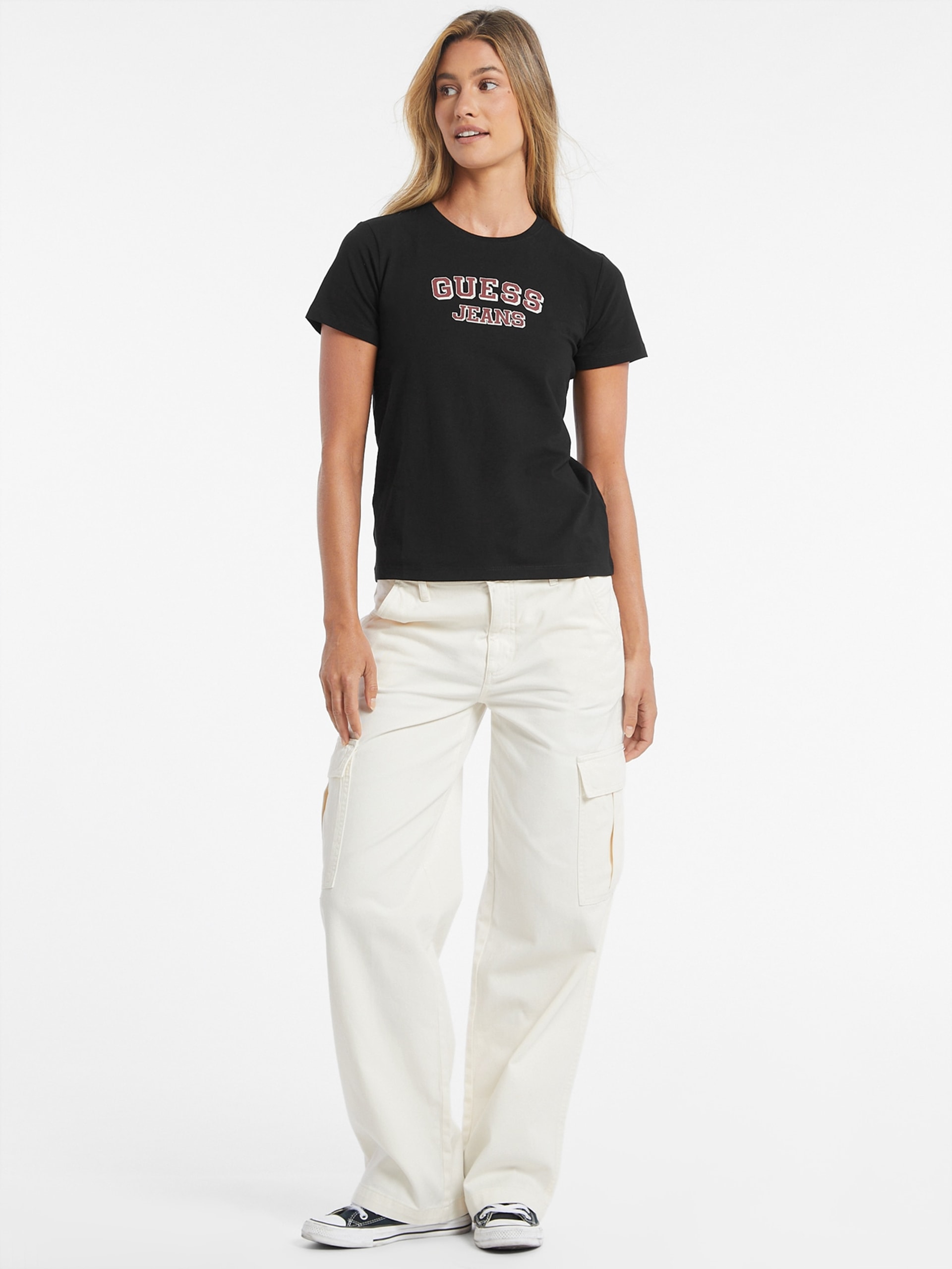 Camiseta regular com logo em dois tons