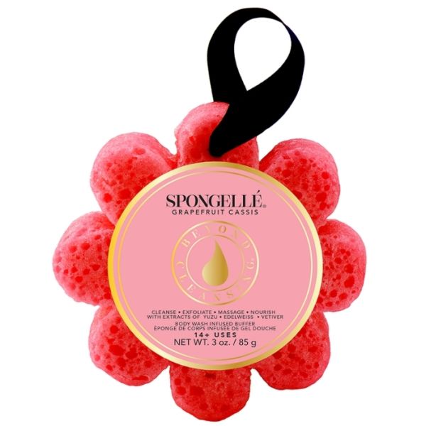 Éponge infusée Wild Flower rouge pamplemousse cassis (14+ utilisations) Spongellé 85g