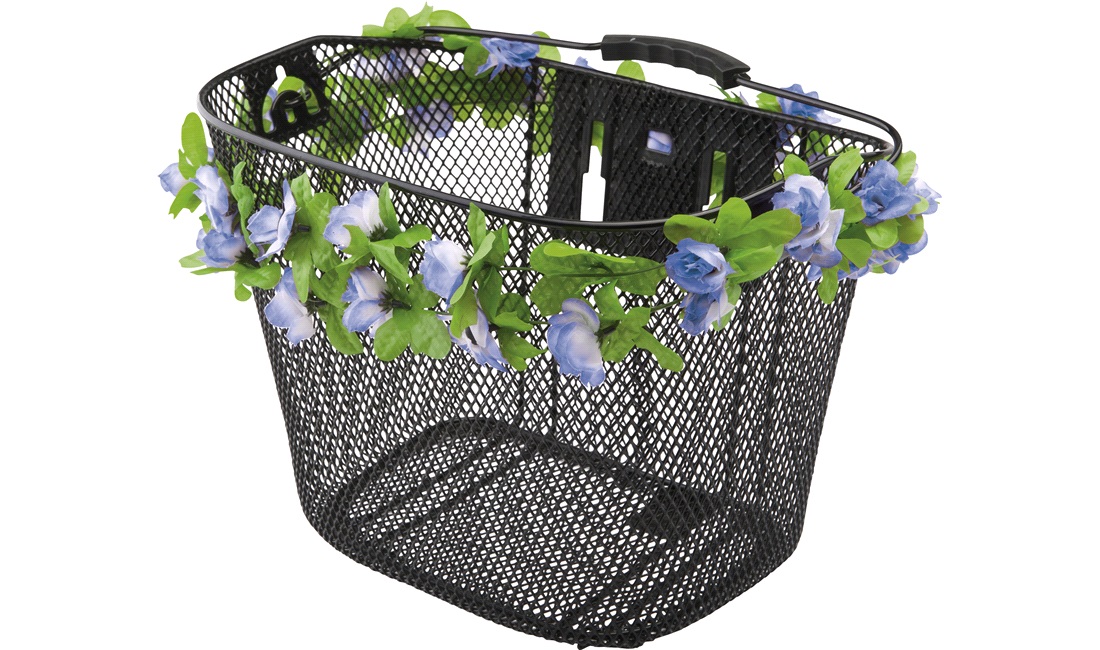 Blomsterkrans til cykelkurv lilla