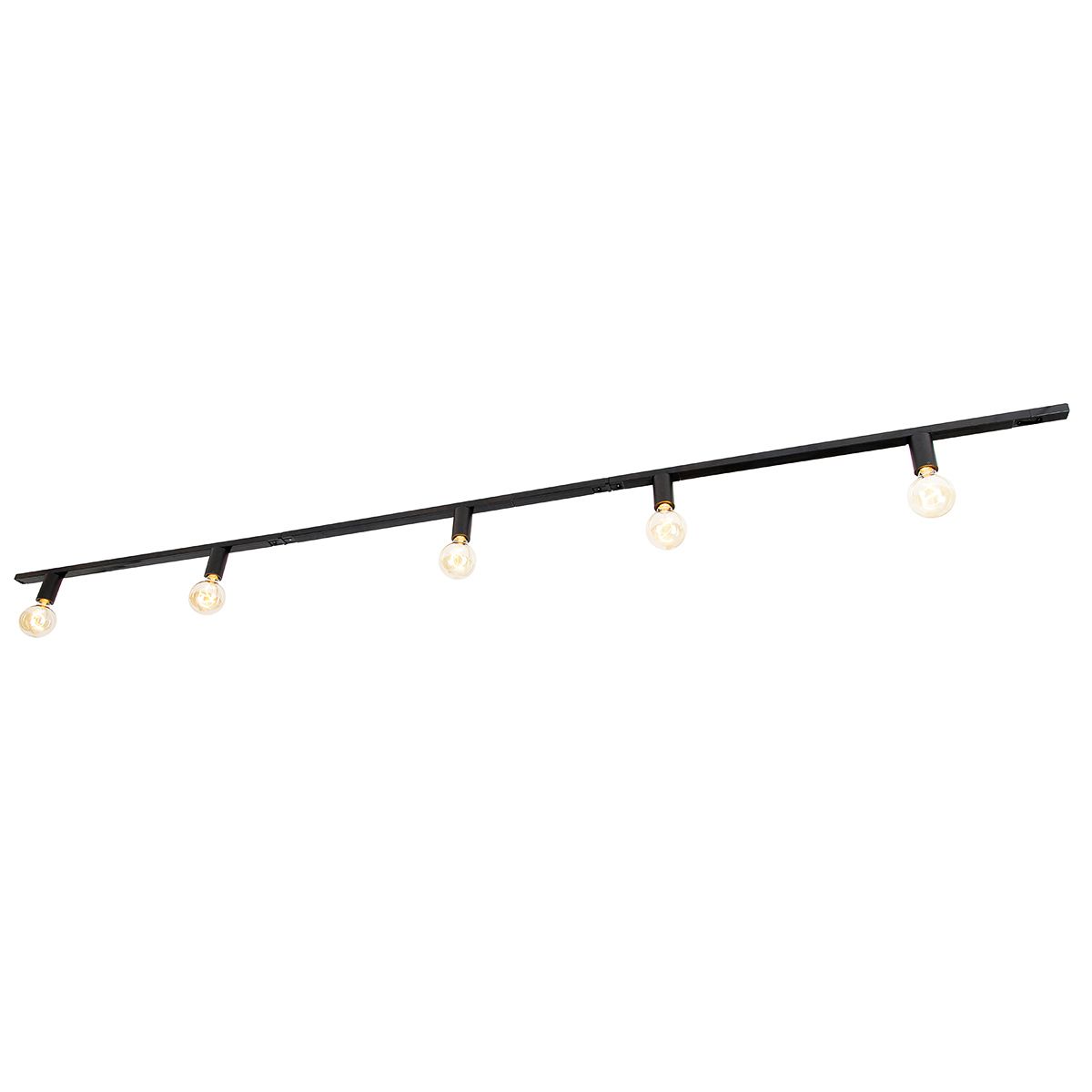 Moderne 1-fase railsysteem 5-lichts incl. E27 fitting zwart - Jeana