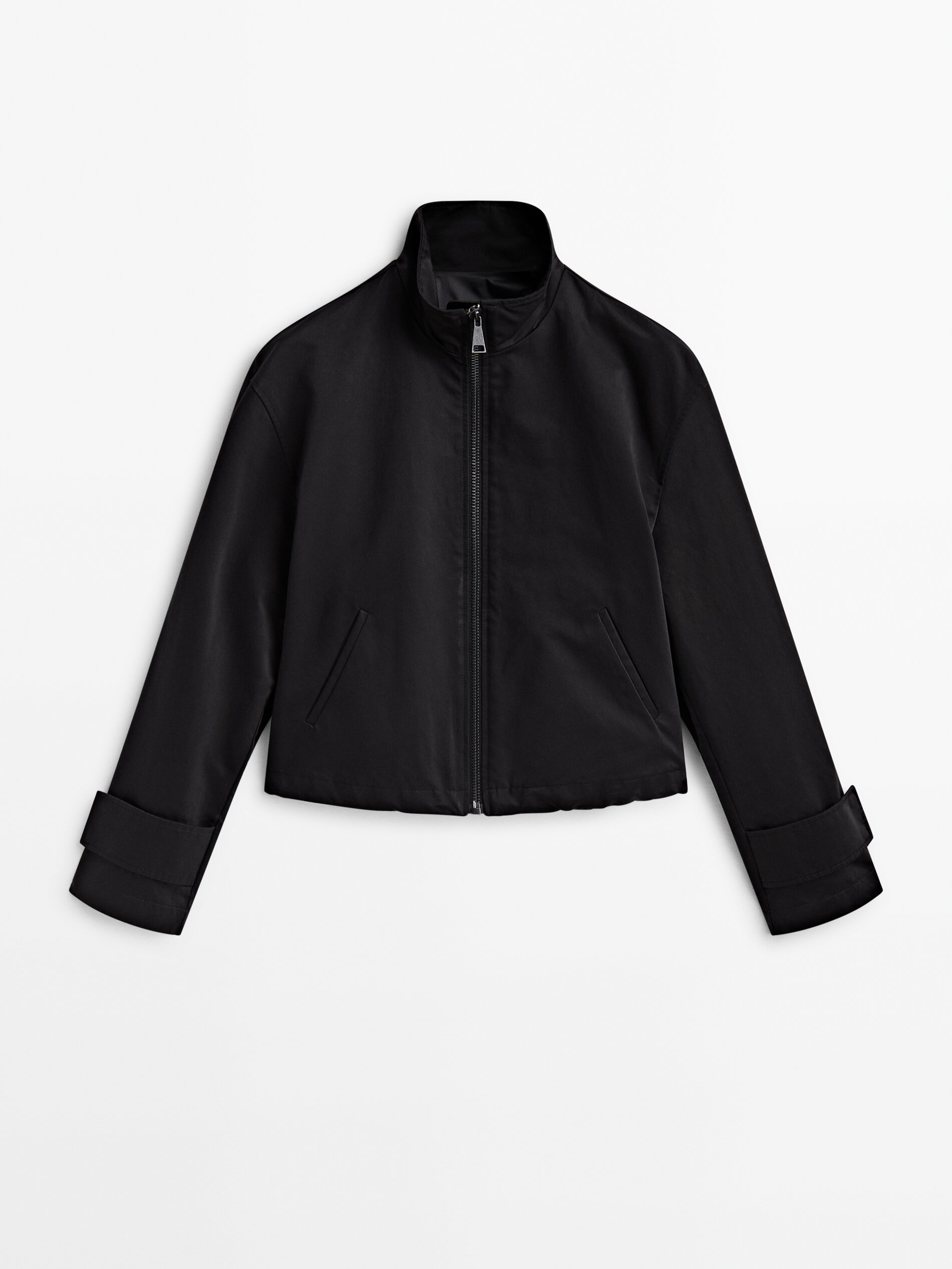 Chaqueta bomber cremallera - PRETO