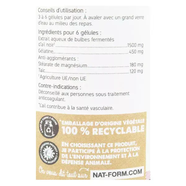 Nat & Form Original Ail Noir Fermenté 200 gélules
