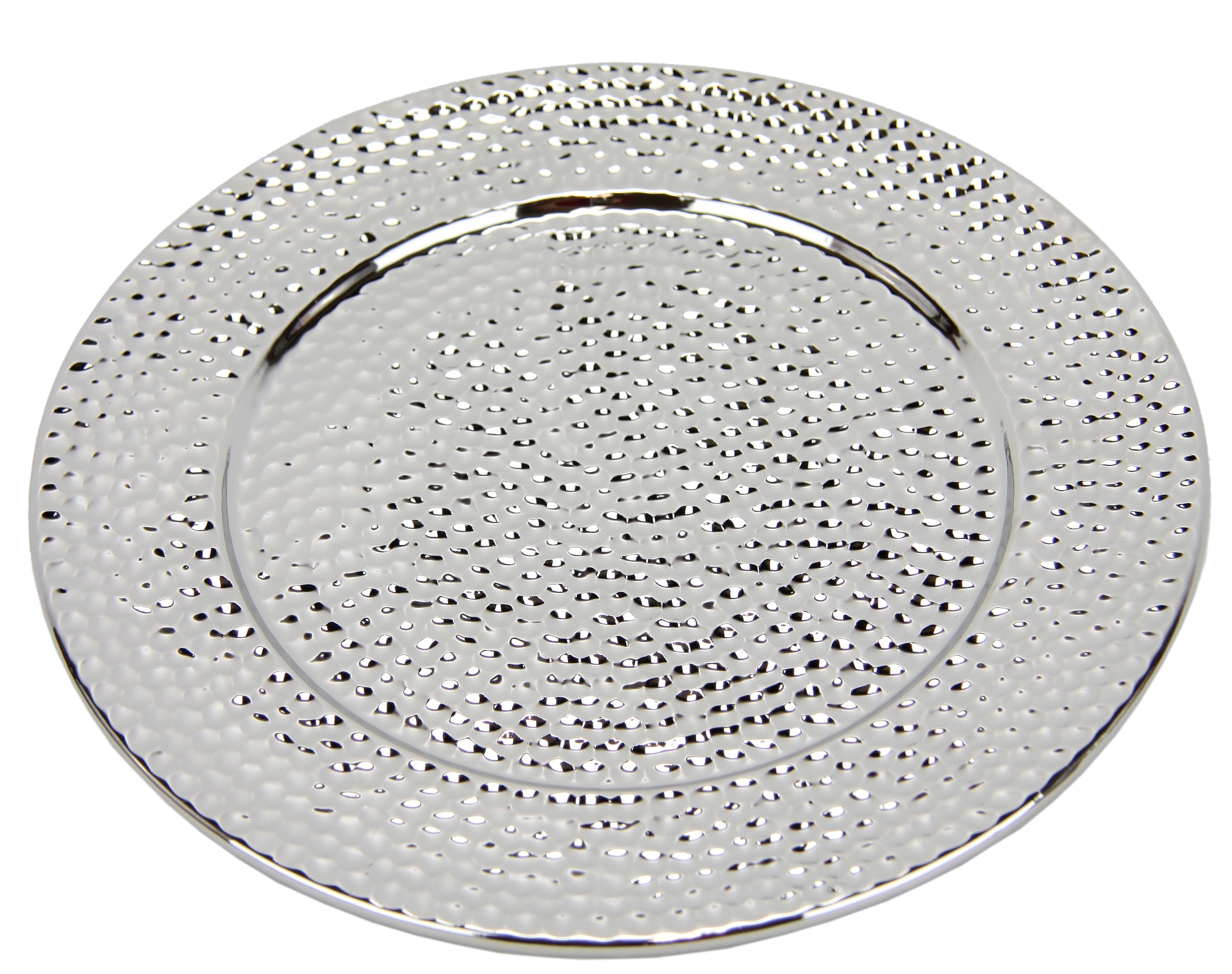 I.GE.A. Dekotablett »Keramik-Schale« Dekoschale silber Tablett Weihnachtsdeko Deko Advents-Tablett rund