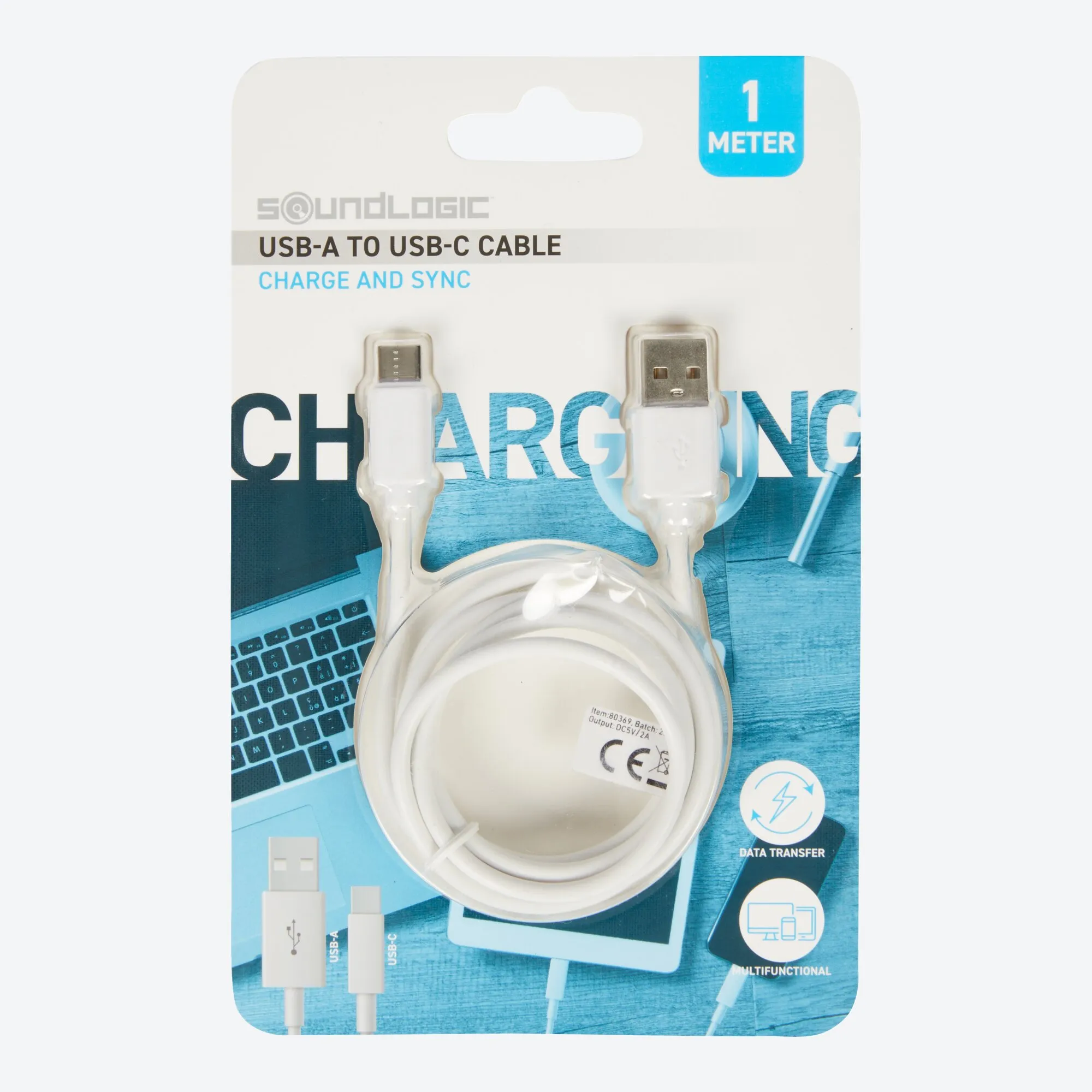 Soundlogic Ladekabel, USB-Type-A zu USB-Type-C, ca. 1m