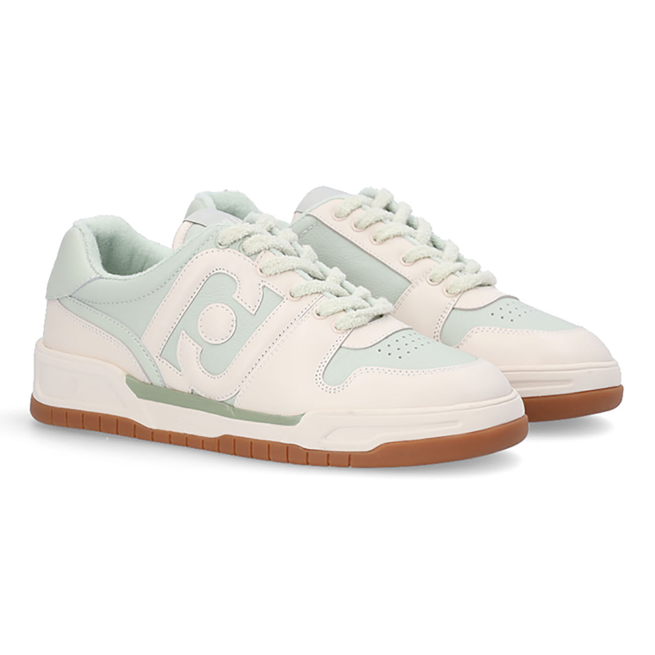 Liu-Jo Sneakers en Cuir Gyn blanc/pistache