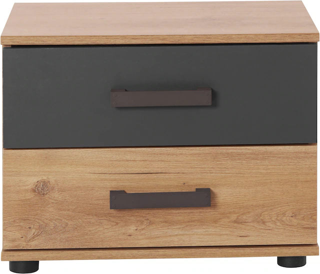 Wimex Nachtschrank »Malmoe, Nachttisch 52x38x40cm, 2 Schubladen« einzeln oder im praktischen 2er Set, rusikaler look, Industrial Design