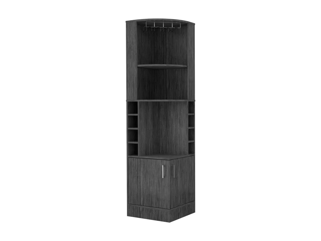 Meuble de bar d'angle Syrah avec porte-gobelets, 180.59 cm X 46.73 cm X 46.73 cm , Brown