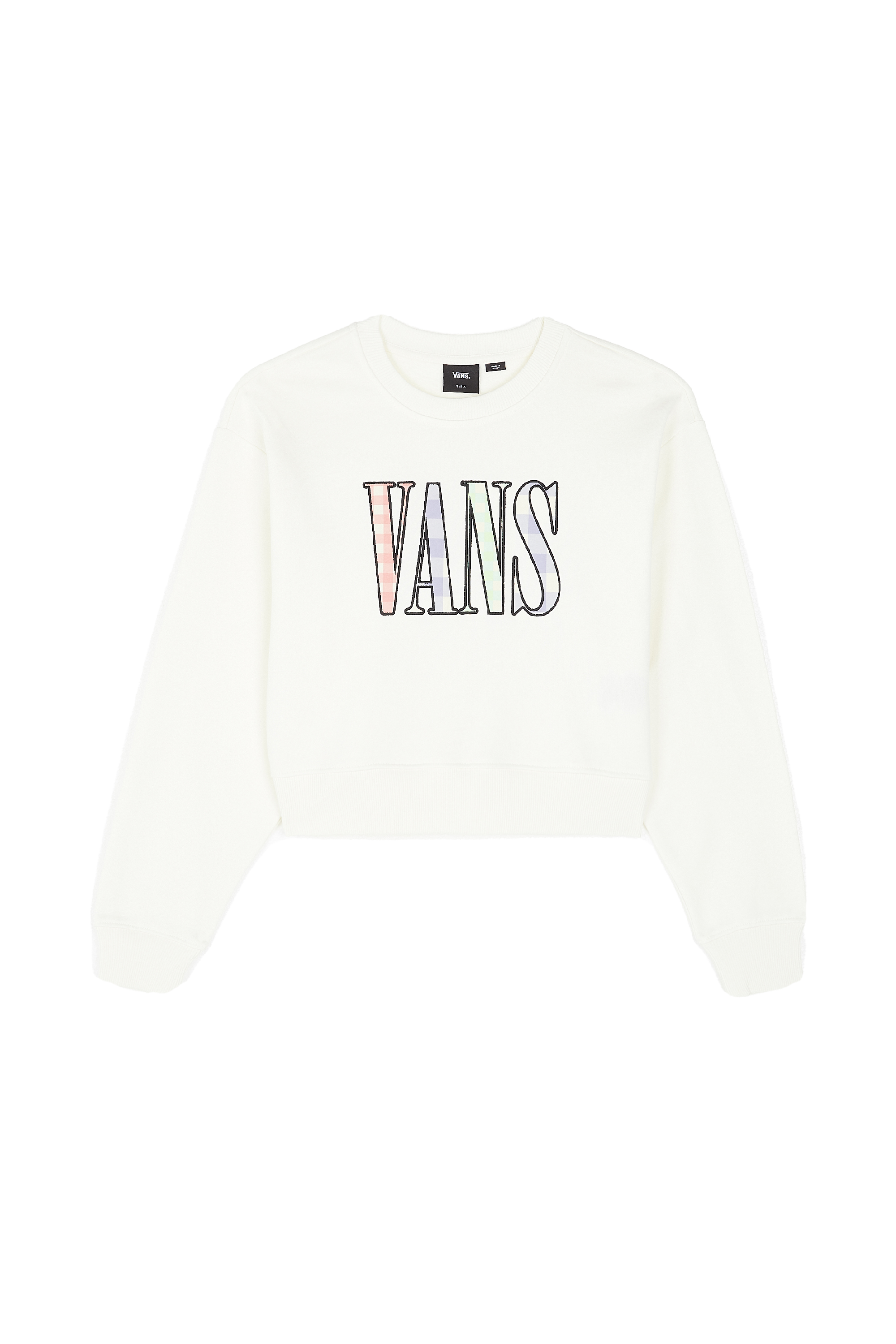 VANS Sweat MIXED UP GINGHAM CROP C Beige