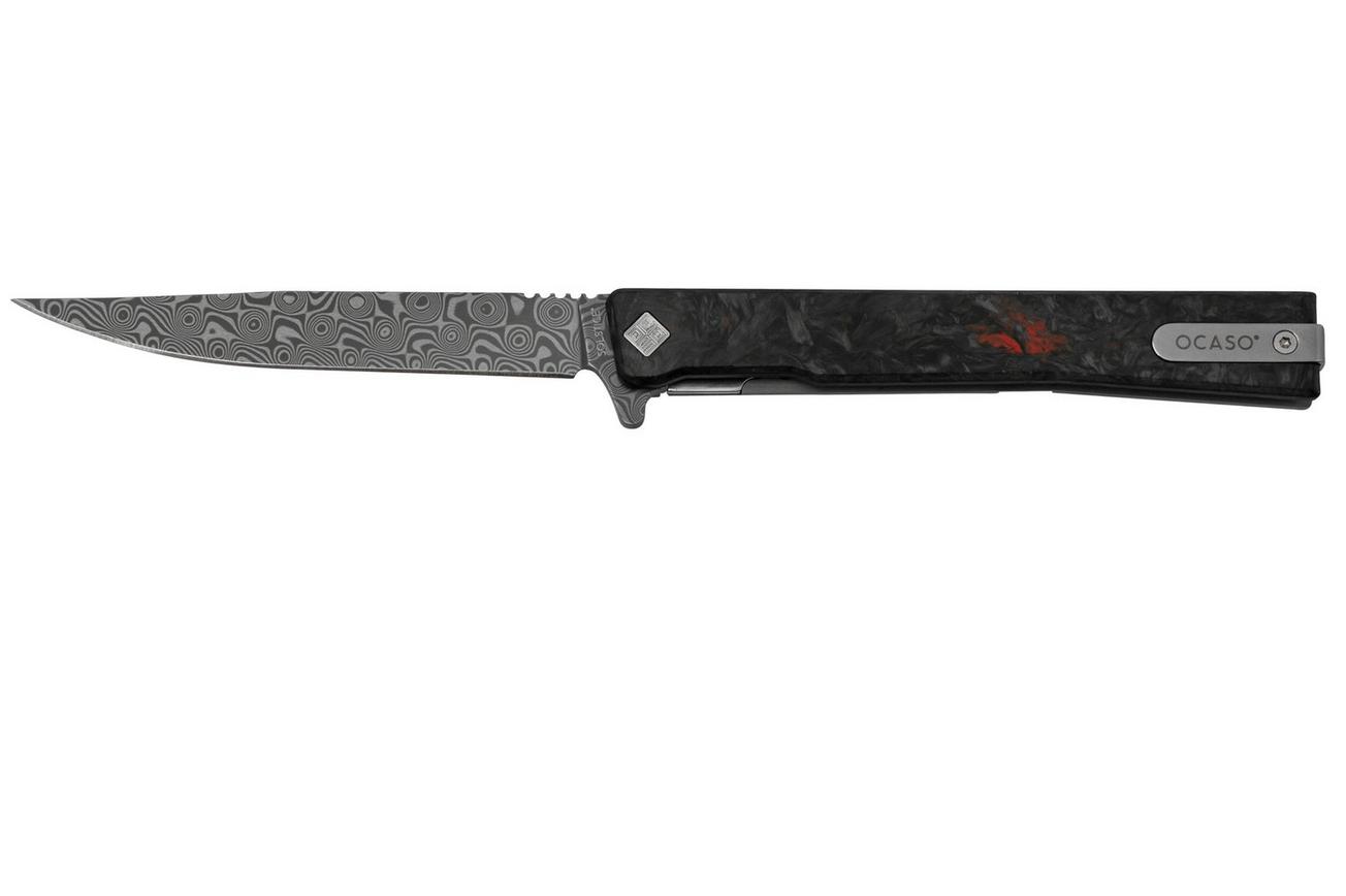 Ocaso Solstice Damascus 10IFR Fat Carbon Dark Matter Red, zakmes