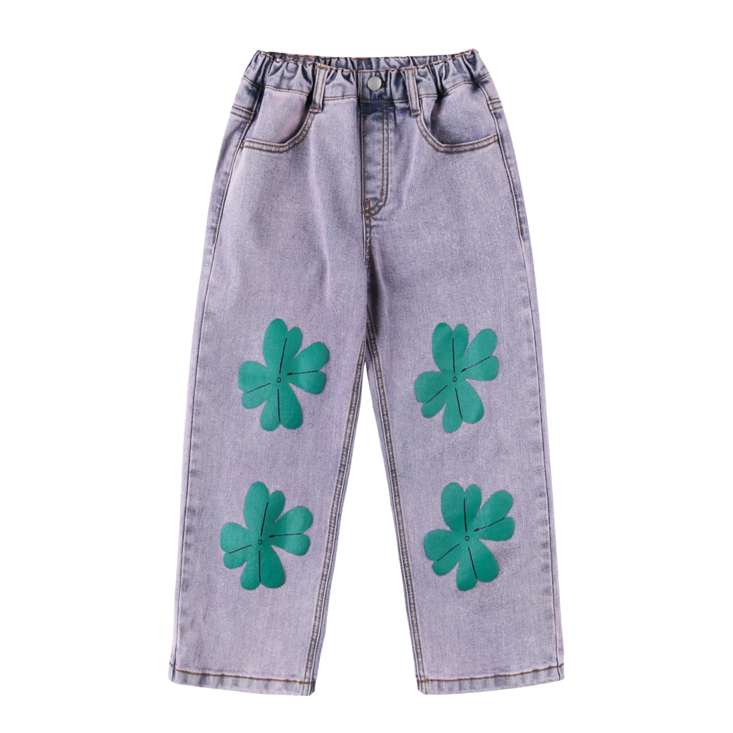 Jelly Mallow | Lucky Clover Denim Pants | Blue