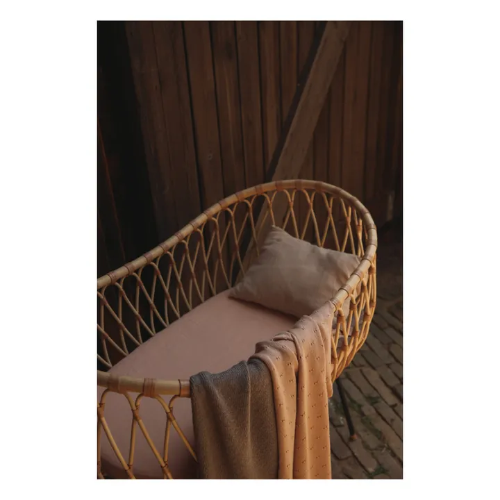 Hvid Couverture Bibi Pointelle Laine Mérinos | Rose pâle