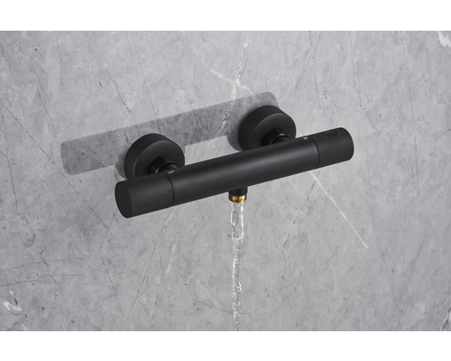 form&style douchekraan met thermostaat KUDA mat zwart