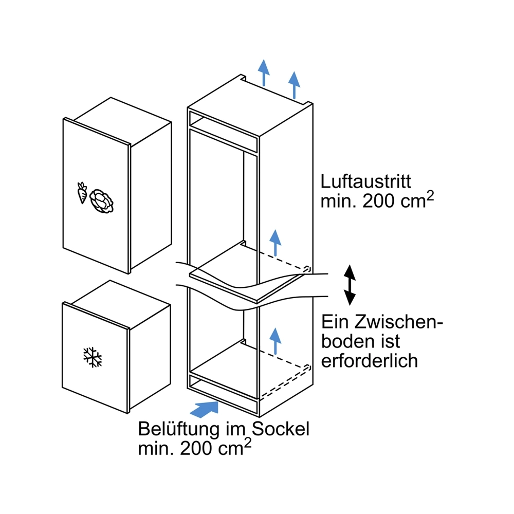 Bosch GIV21AFE0 Einbau-Gefrierschrank 96 Liter
