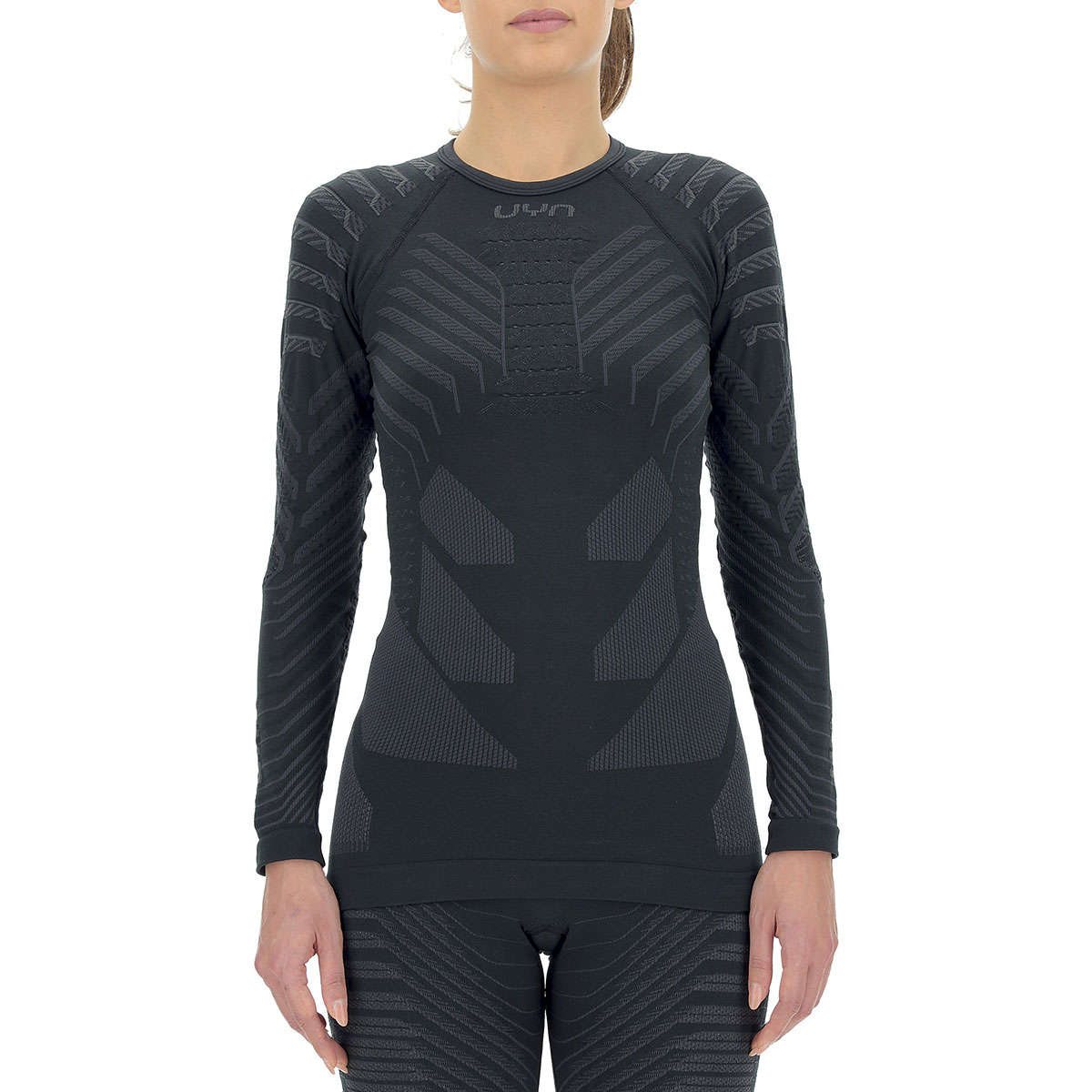 UYN Resilyon Thermoshirt Lange Mouwen Round Neck Zwart/Antraciet Dames