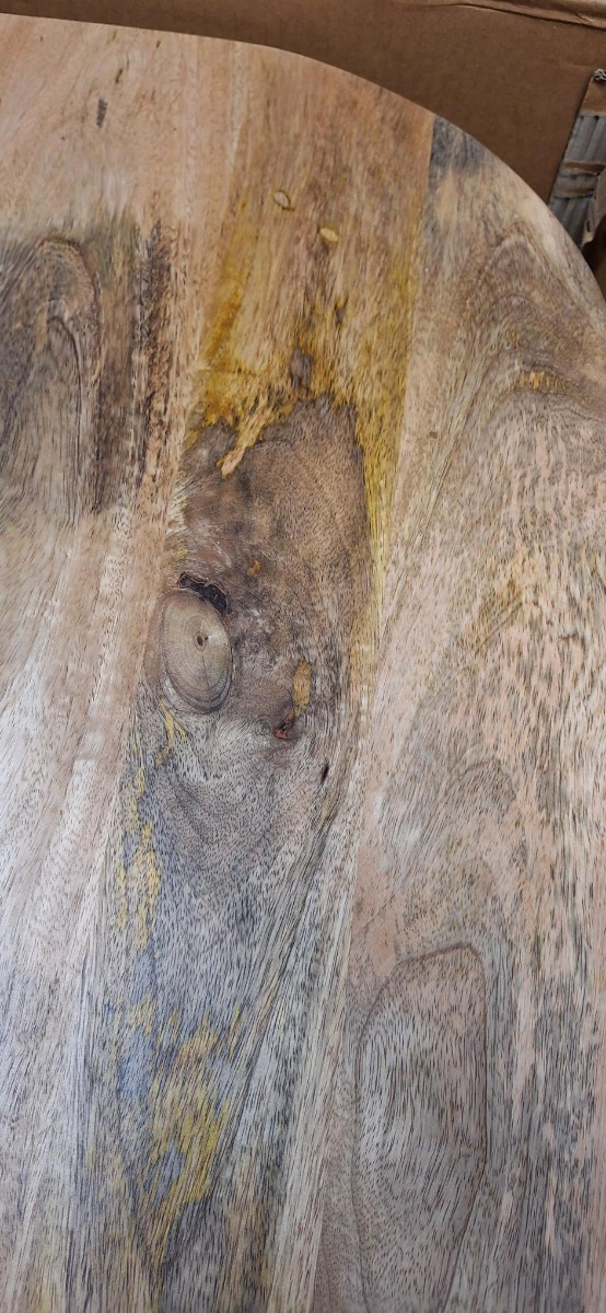 SCHADEMODEL: Livli Estrela badmeubel met ribbelfront 90cm mangohout zonder waskom
