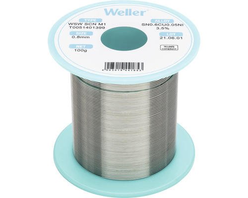 Weller T0051401390, T0051401399 SDN soldeerdraad WSW SCN M1 0,8 mm, Sn0,6Cu0,05Ni3,5%