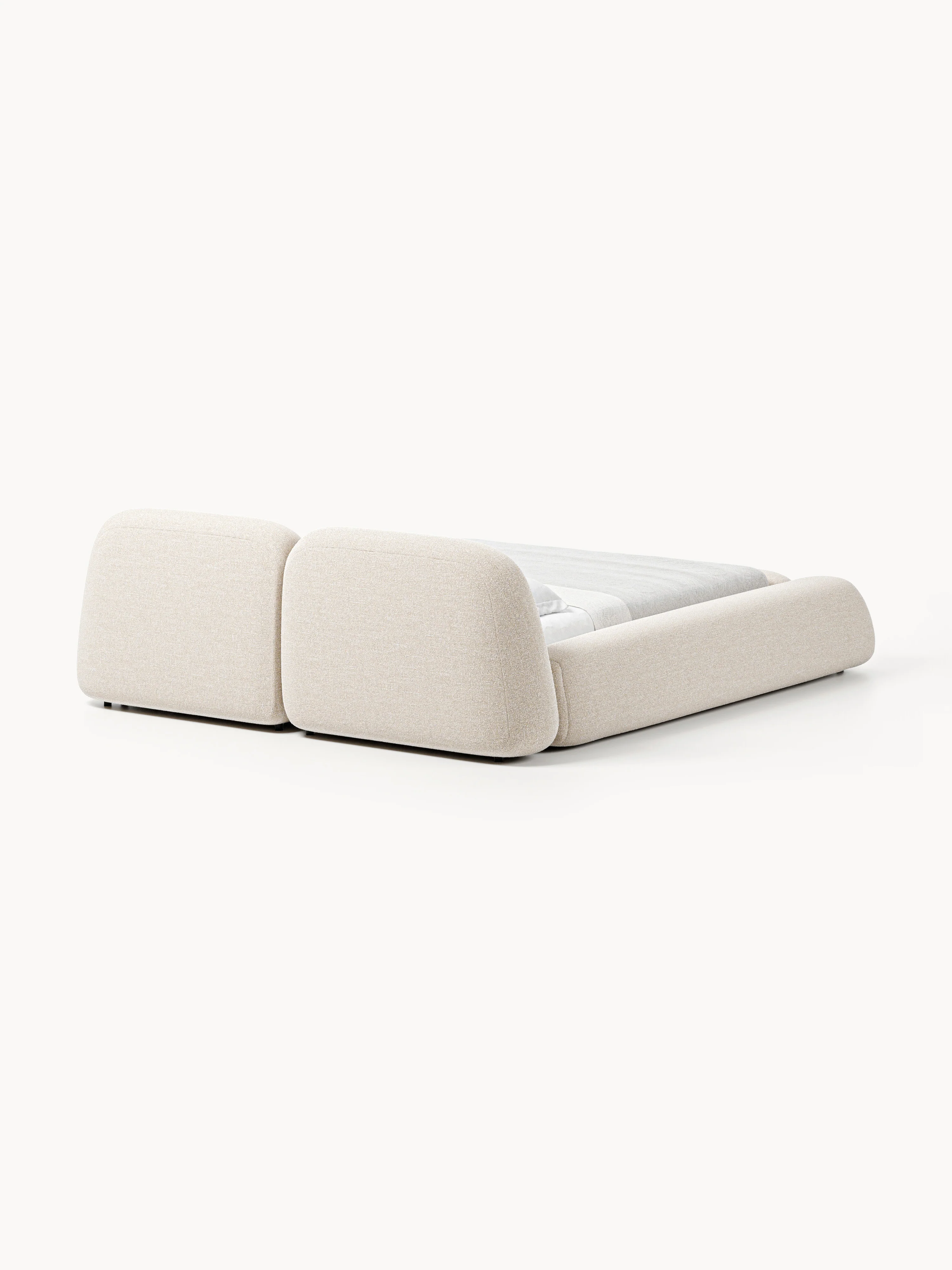 Bouclé gestoffeerd bed Wolke