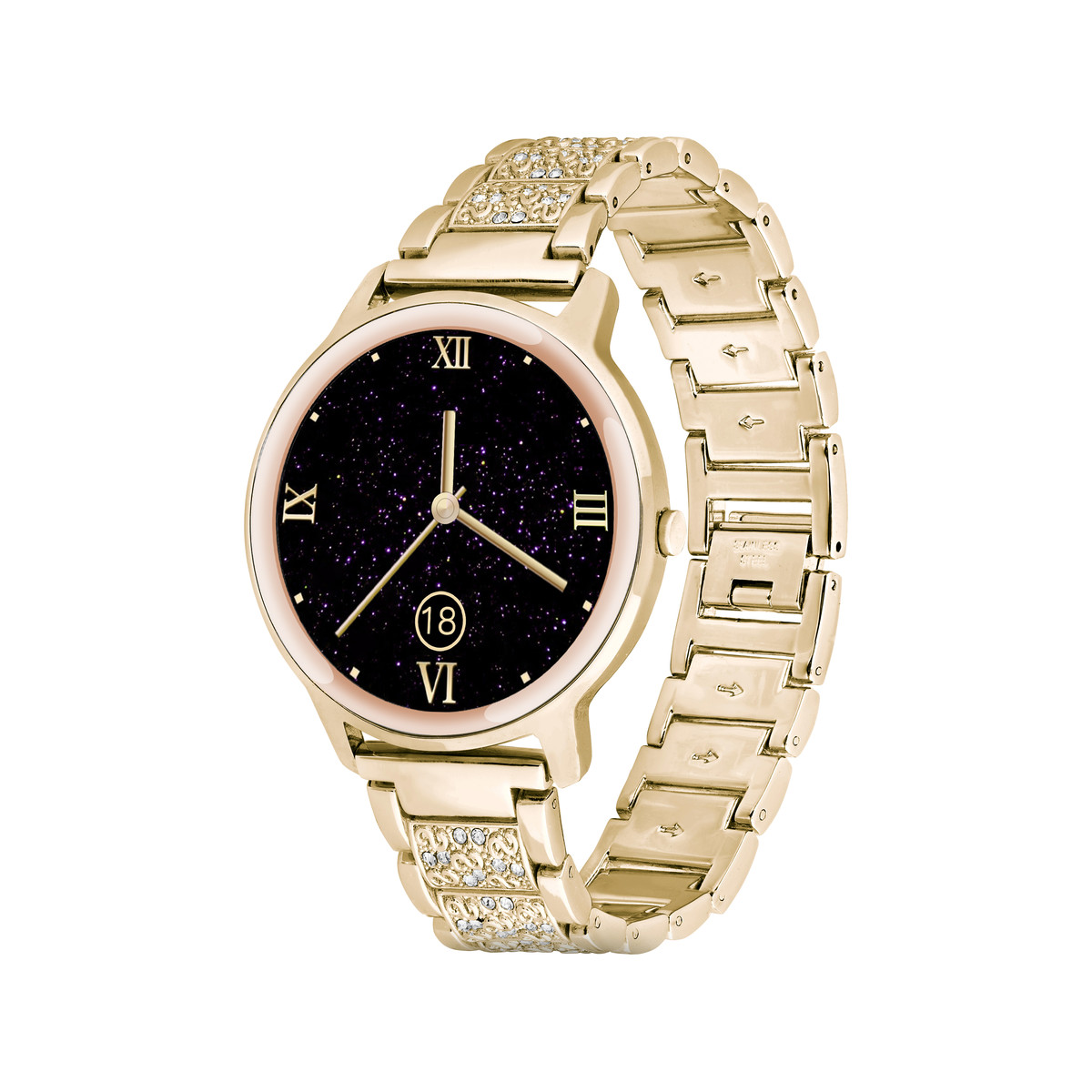 Montre SMARTY 2.0 elegance mixte connecté bracelet métal doré