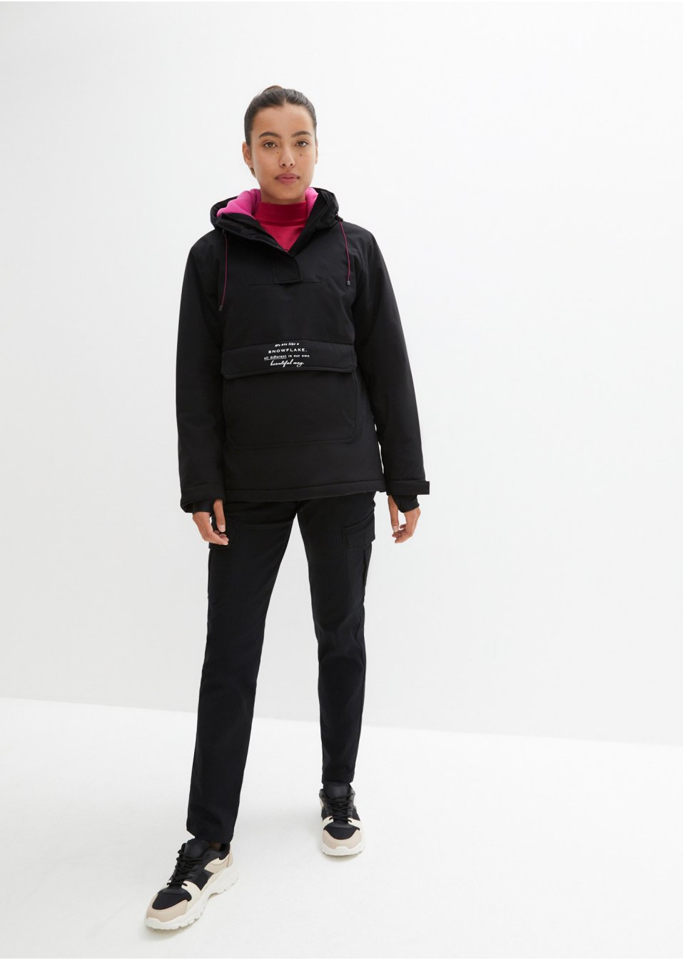 Veste de ski fonctionnelle à enfiler avec doublure polaire, oversized