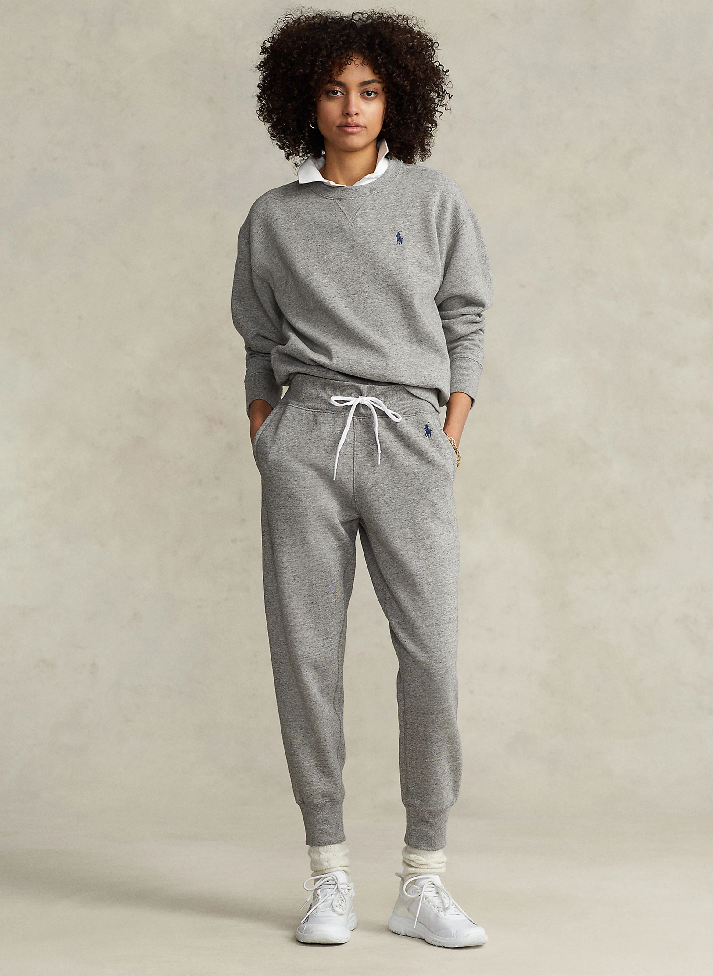 Sweat ample en coton mélangé | Gris