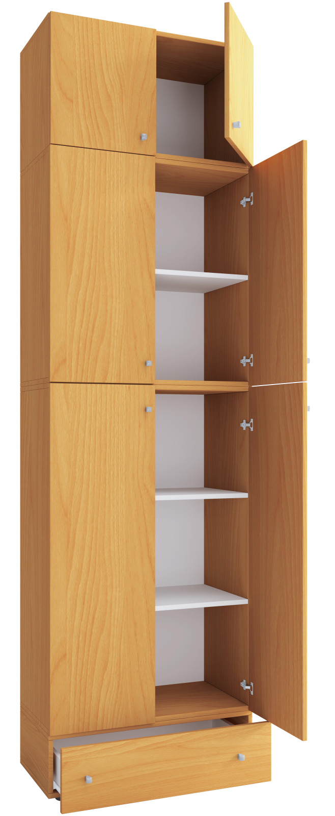 Büroschrank LONA XXL - Buche - mit Aufsatz und Schublade - 240 cm hoch