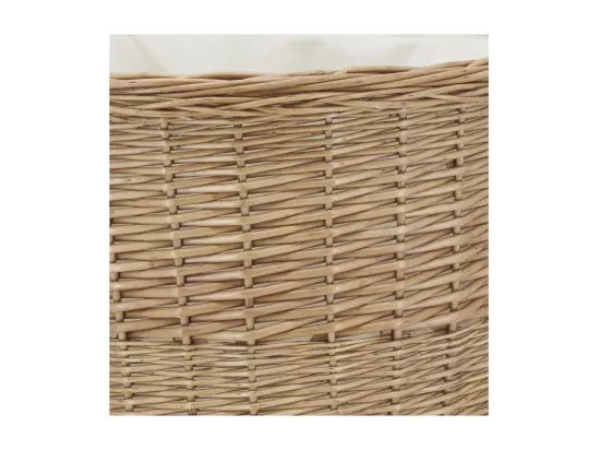 Corbeille à linge en osier brut doublé