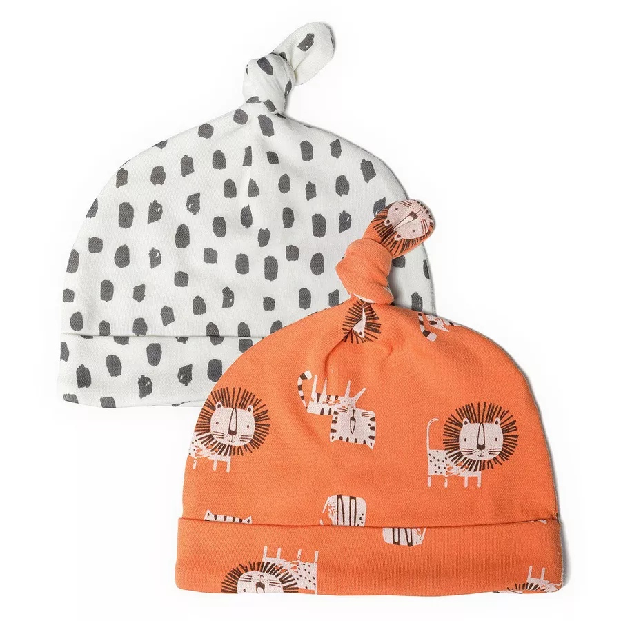 MINOTI Mützchen im 2er-Pack WeißOrange