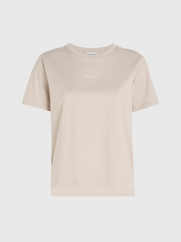 Camiseta de algodão com micro logotipo
