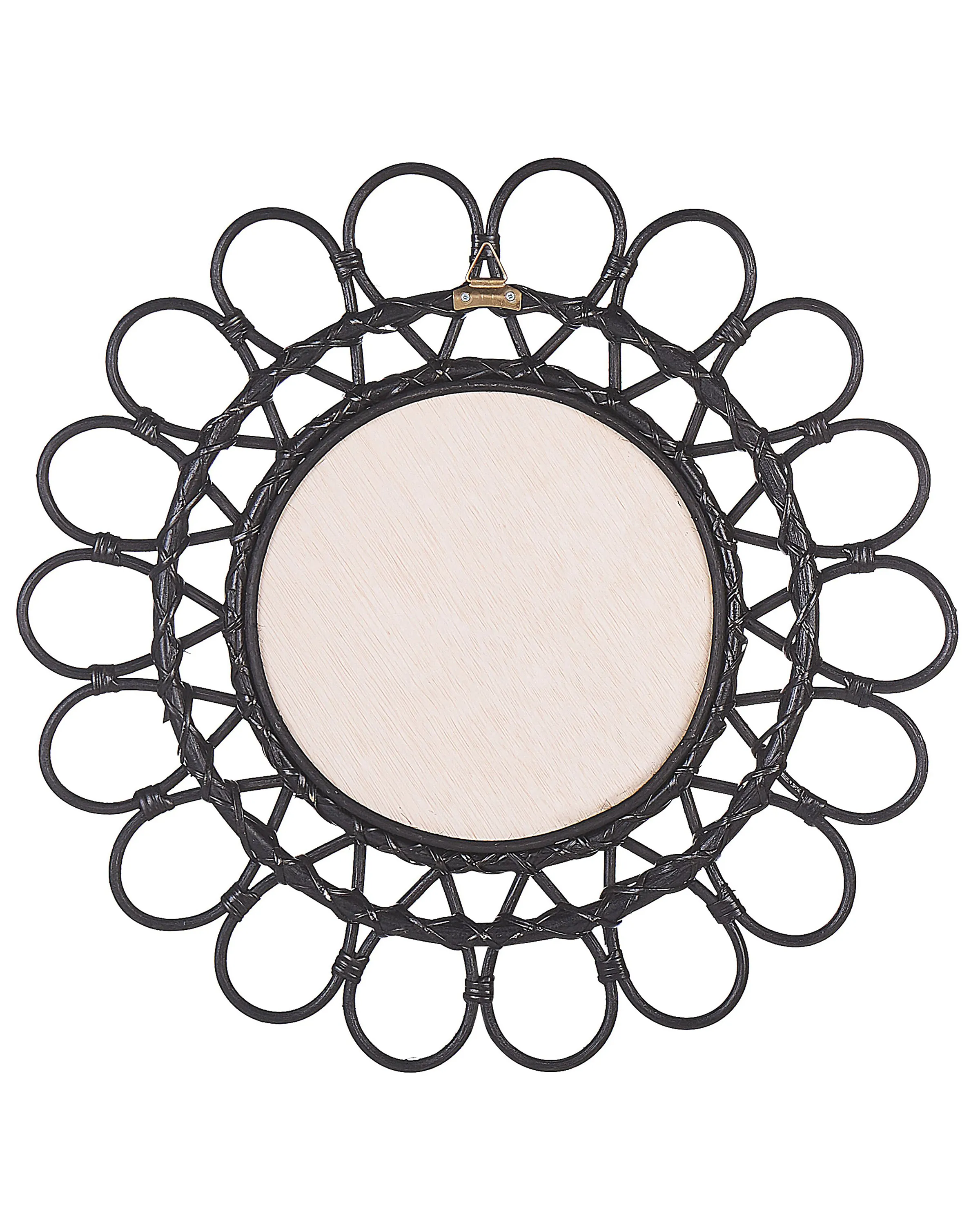 Wandspiegel BABAI 60 cm 60 cm Rotan Zwart