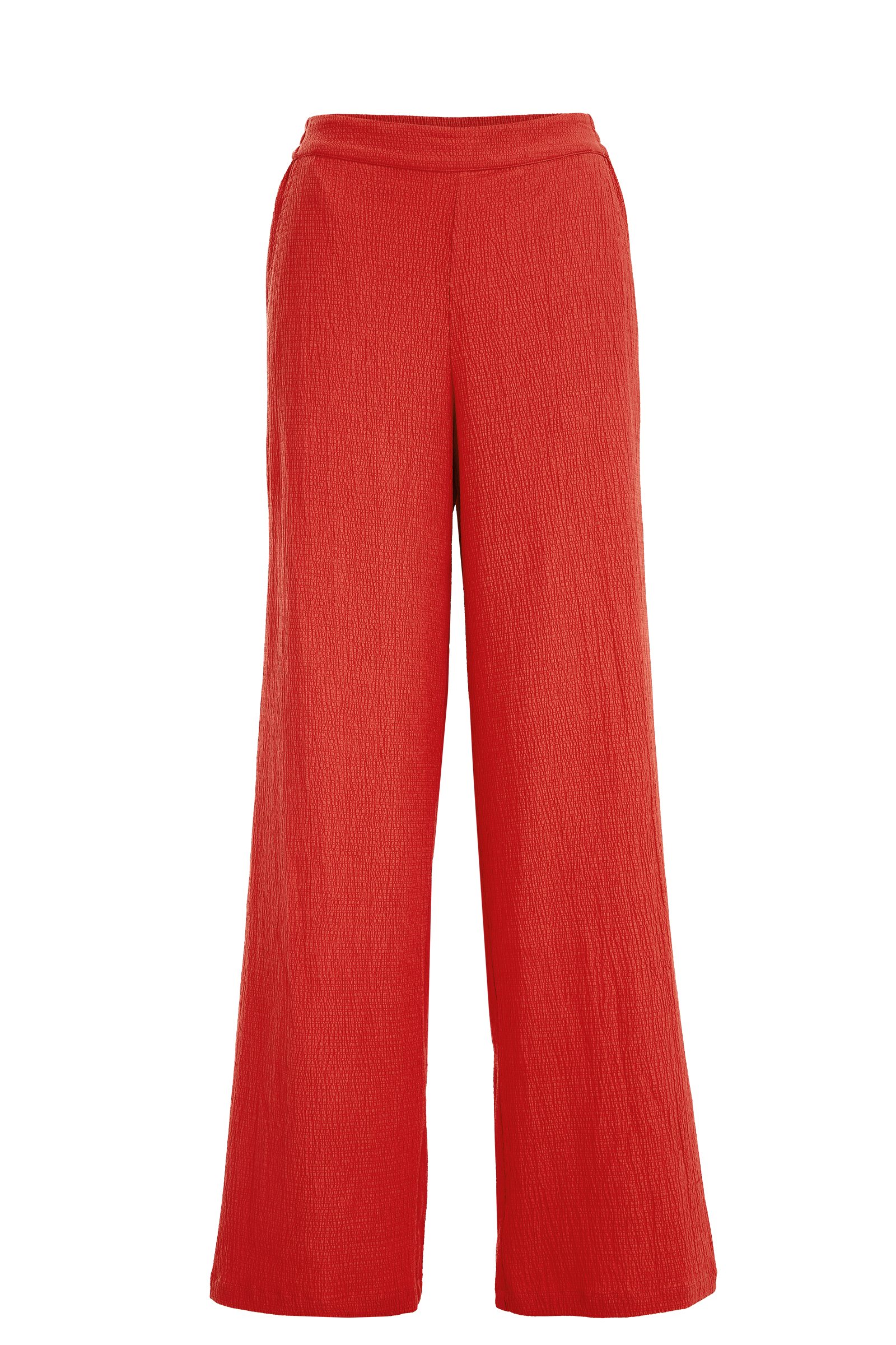 wide leg broek met structuur WE Fashion Rood