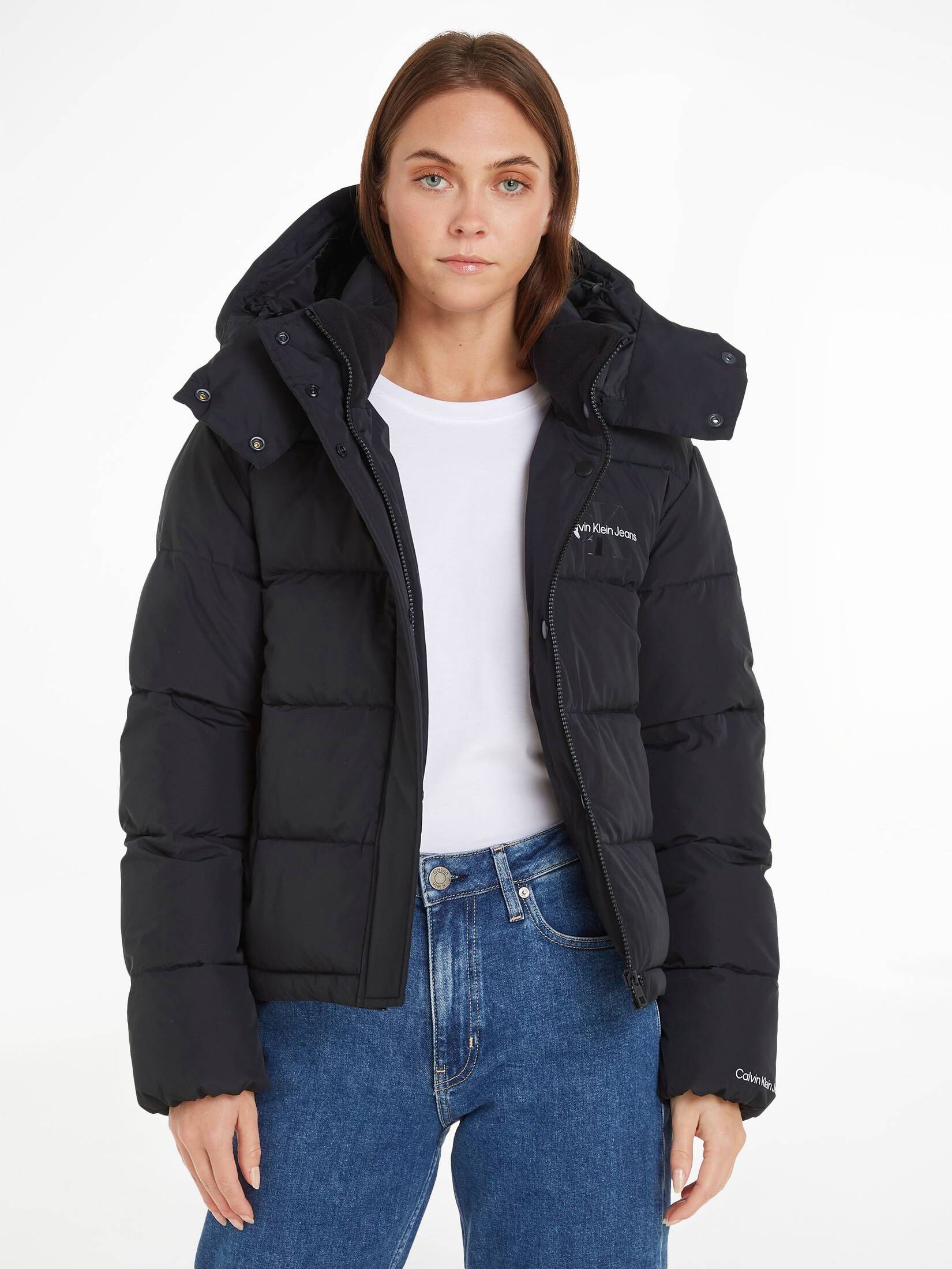 CALVIN KLEIN JEANS| Damen Steppjacke MONOLOGO NON DOWN SHORT PUFFER