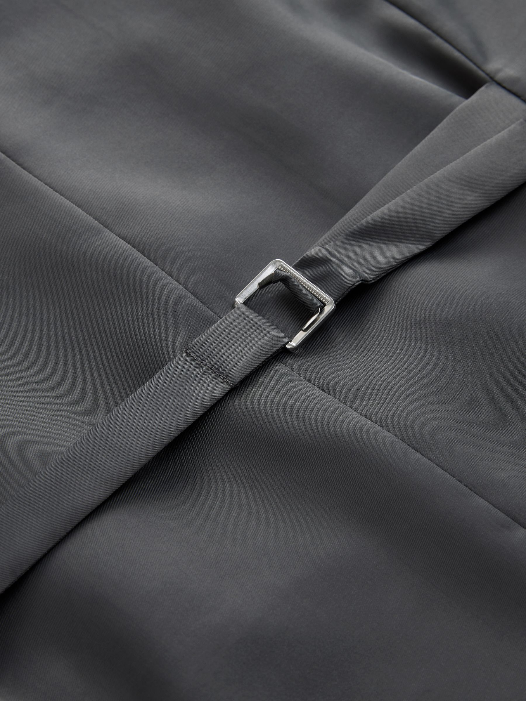 Grijs - Tailored Fit Check Flannel Suit Waistcoat